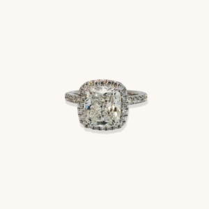 New Arrivals 3.46 Cushion Natural Diamond Engagement Ring with Halo