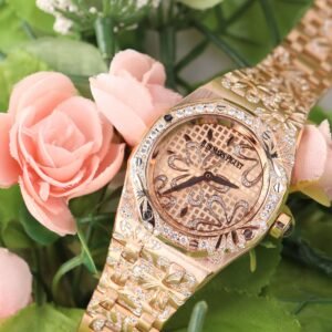 Audemars Piguet Royal Oak 33mm Pink Dial Watch Ref# 67617OR.ZZ.1235OR.01