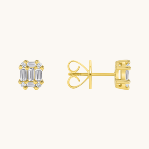 New Arrivals Baguette Stud Illusion Earrings