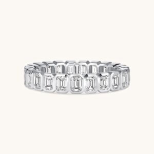 New Arrivals Bezel Set Emerald Lab Diamond Eternity Band