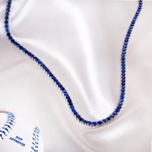 New Arrivals Blue Sapphire Tennis Necklace