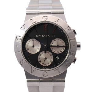 Bvlgari Diagono 36mm Black Chronograph Dial Watch Ref# CH35S