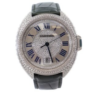 New Arrivals Cartier Cle 40mm Silver Diamond Dial Watch Ref# 3849