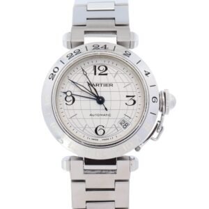 New Arrivals Cartier Pasha C Dual Time 35mm Silver Dial Watch Ref# W31029M7