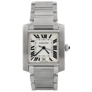 New Arrivals Cartier Tank Francaise 28x32mm Ivory Dial Watch Reference #W51002Q3