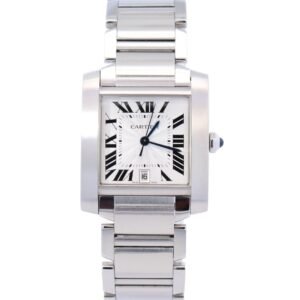 New Arrivals Cartier Tank Francaise 28x32mm Ivory Dial Watch Reference #W51002Q3