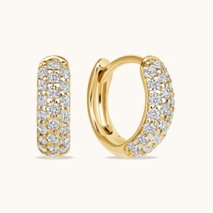 New Arrivals Chunky Pave Diamond Petite Huggie