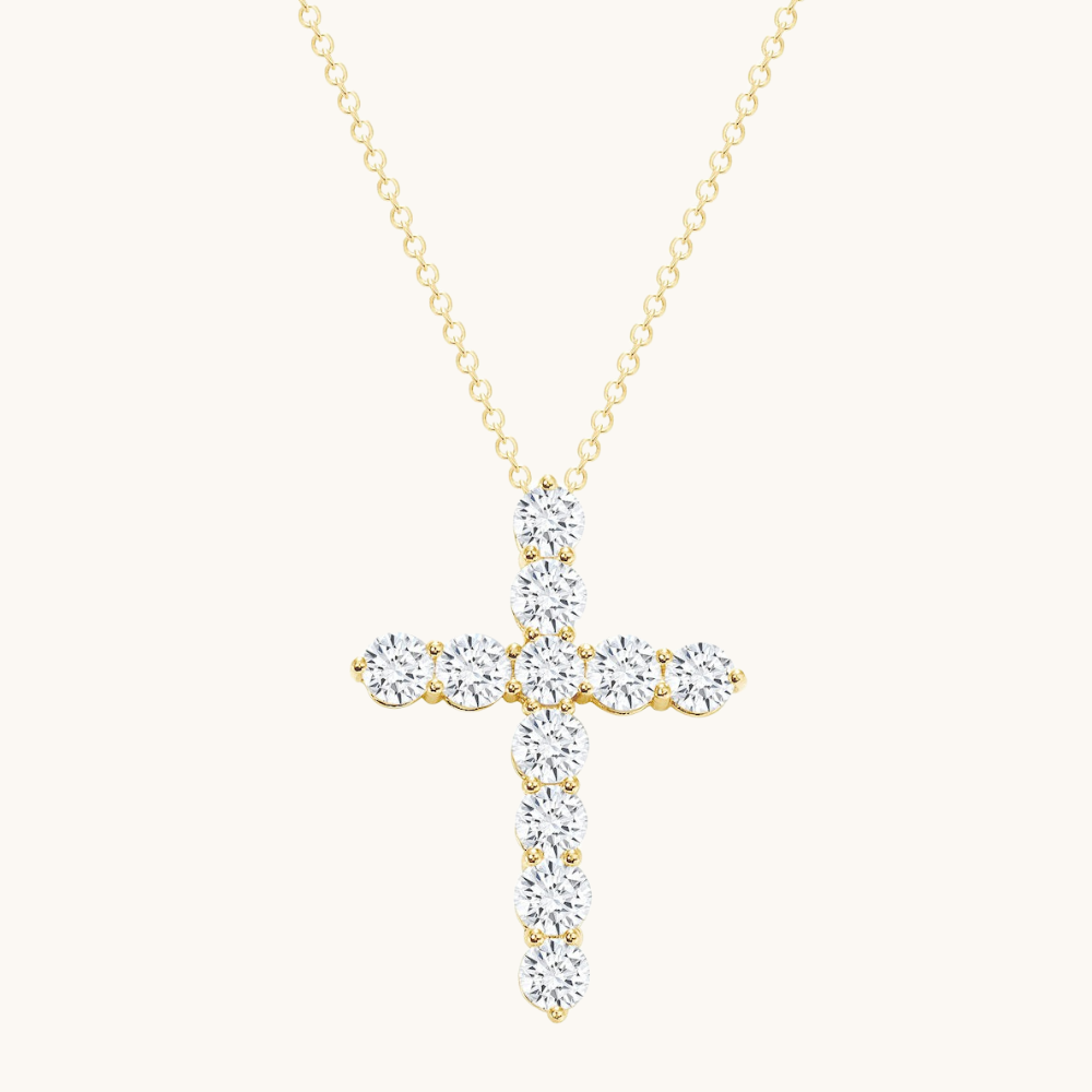 Classic Lab Diamond Cross Necklace Classic Lab Diamond Cross Necklace