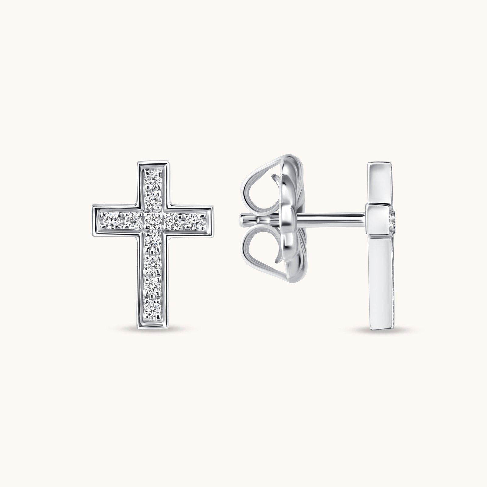 Classic Small Diamond Cross Earrings Classic Small Diamond Cross Earrings