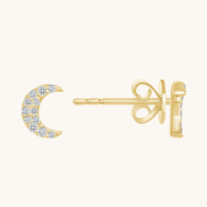 New Arrivals Crescent Moon Diamond Stud Earrings