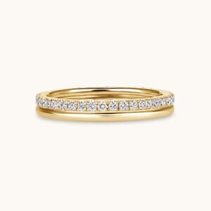 New Arrivals Diamond and Gold Double Eternity Band