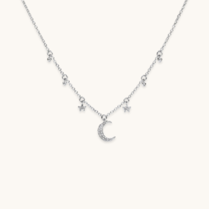 New Arrivals Diamond Moon and Stars Dainty Necklace