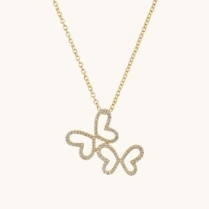 New Arrivals Double Butterfly Diamond Necklace