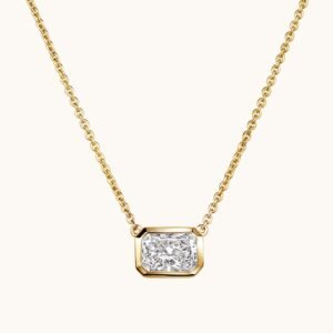 New Arrivals East-West Lab Diamond Radiant Bezel Pendant
