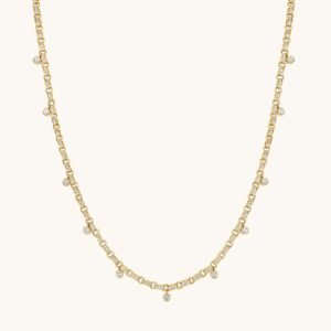Lab Diamond Bezel Charm Necklace