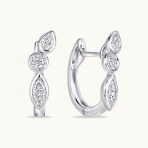 New Arrivals Multi Lab Diamond Bezel Huggie