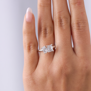 New Arrivals Oval and Emerald Toi et Moi Lab Diamond Engagement Ring