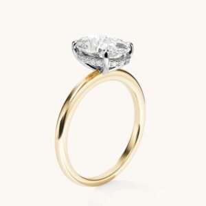 New Arrivals Oval Lab Diamond Solitaire Engagement Ring with Hidden Halo