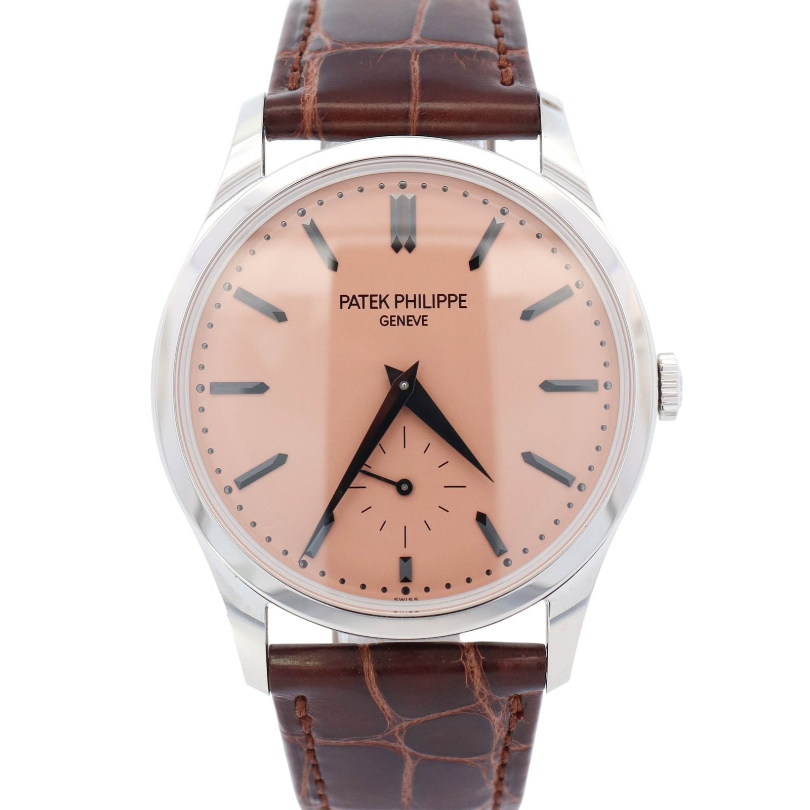 Patek Philippe Calatrava 38mm Salmon Dial Watch Ref# 6196P-001 Patek Philippe Calatrava 38mm Salmon Dial Watch Ref# 6196P-001