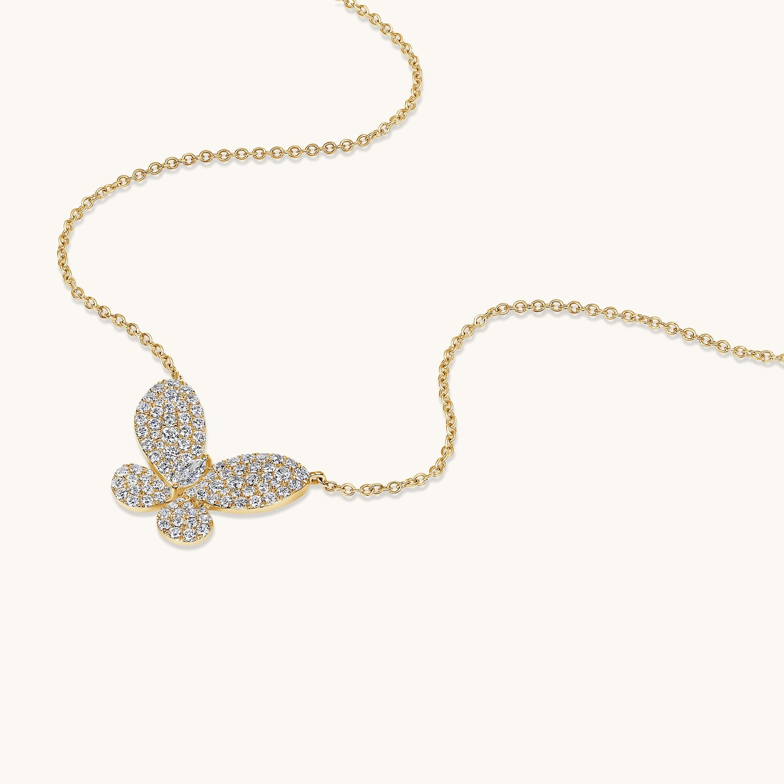 Pave Lab Diamond Butterfly Necklace Pave Lab Diamond Butterfly Necklace