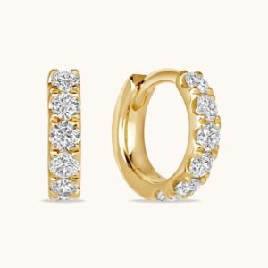 New Arrivals Petite Diamond Huggie Hoops