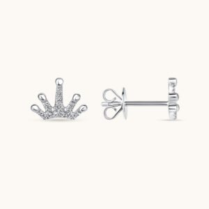 Royal Crown Diamond Stud Earrings