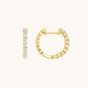 New Arrivals Shared Prong Mini Diamond Hoop Earrings