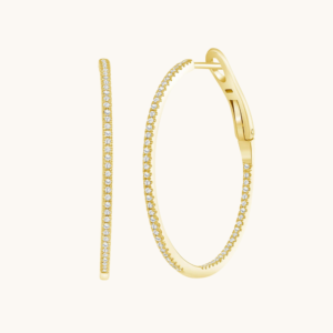 New Arrivals Skinny Diamond Hoop Earrings