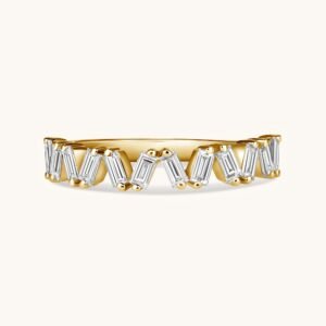 New Arrivals Slanted Baguette Diamond Halfway Band
