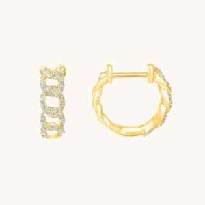 New Arrivals The Gianni Diamond Chain Huggie Earrings